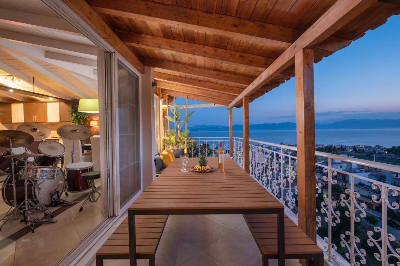 Panoramic View!Penthouse 120Qm Of Sea & Mountain Villa Loutra Edipsou  Eksteriør billede