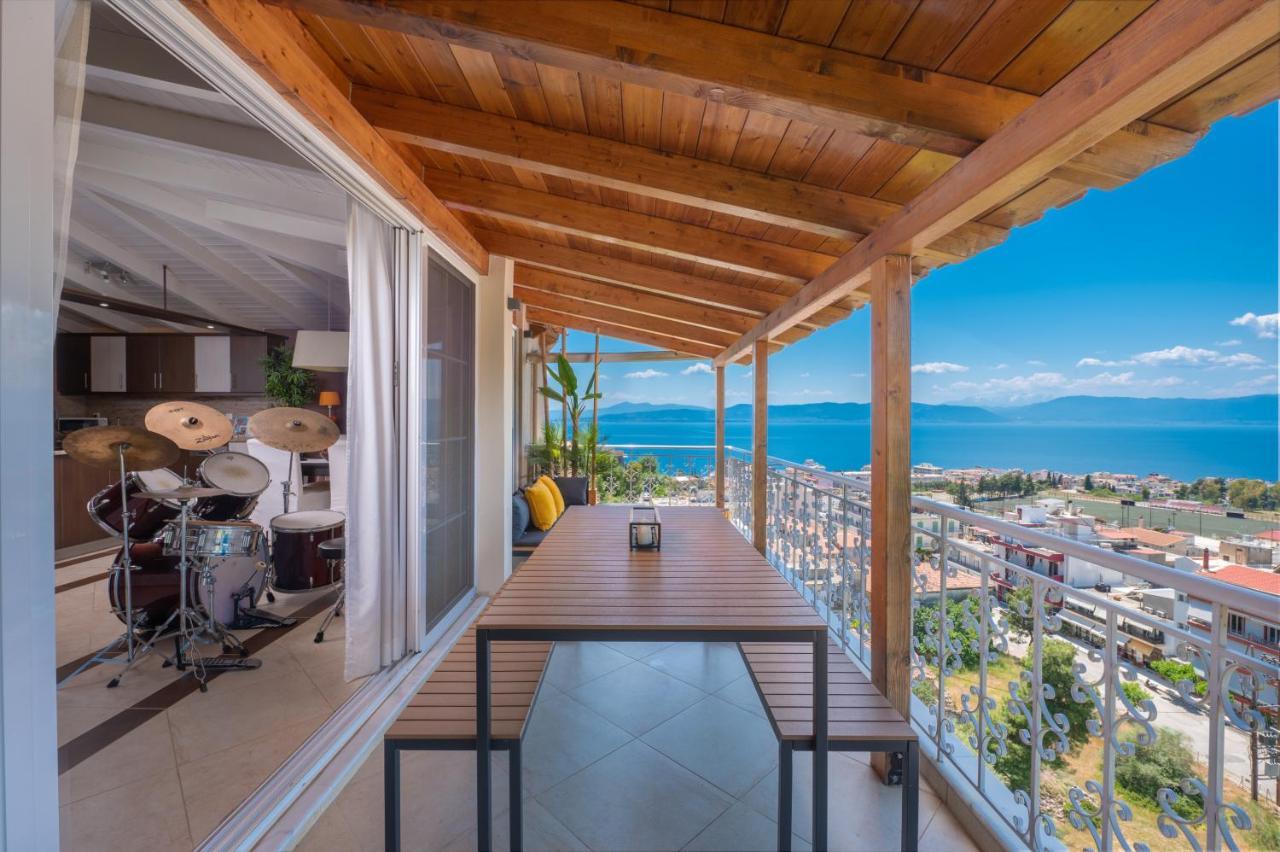 Panoramic View!Penthouse 120Qm Of Sea & Mountain Villa Loutra Edipsou  Eksteriør billede