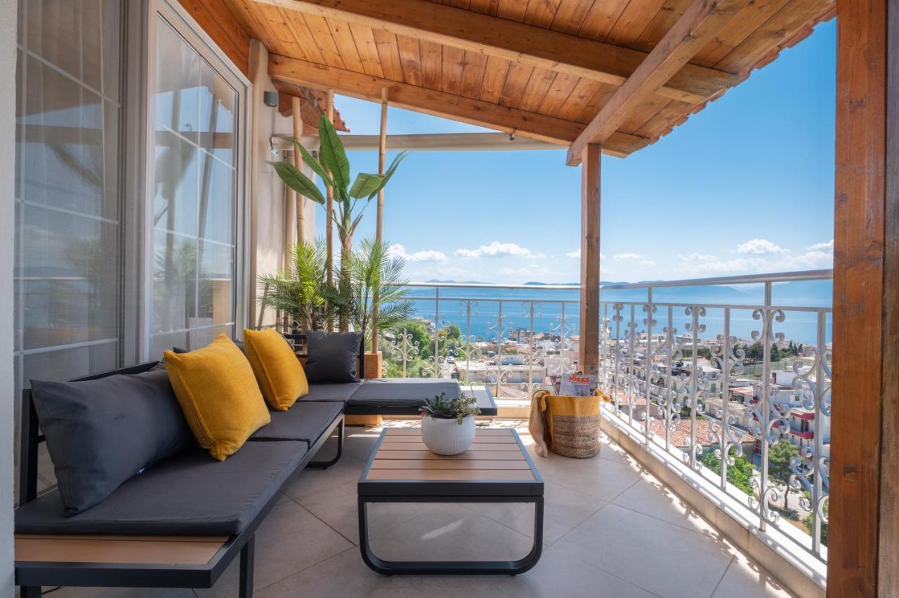 Panoramic View!Penthouse 120Qm Of Sea & Mountain Villa Loutra Edipsou  Eksteriør billede